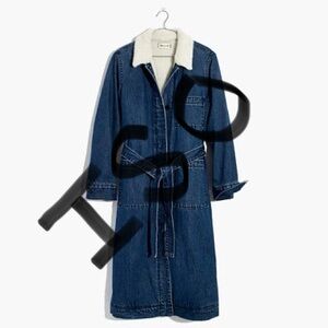 ‼️DISO‼️ Madewell Denim Duster Sherpa Edition